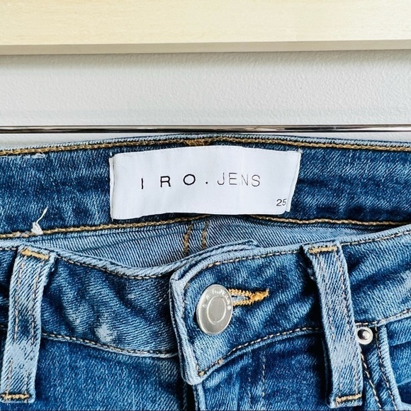 IRO Jeans Jarod Blue distressed hems ankle skinny jeans - Picture 9 of 10